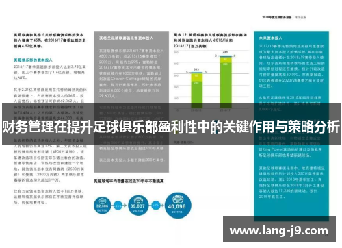 财务管理在提升足球俱乐部盈利性中的关键作用与策略分析